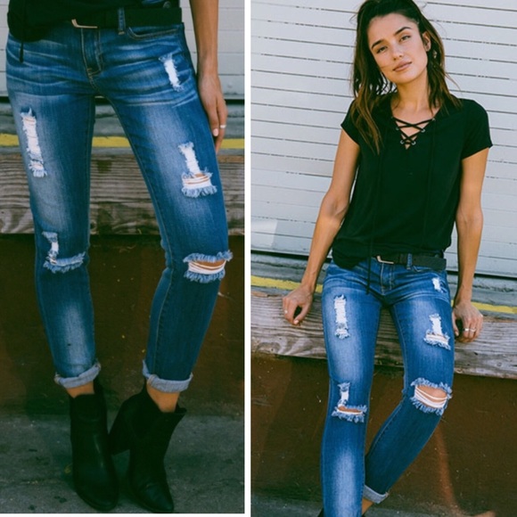 Last Pair M Bestseller Distressed Skinny Jean - Picture 2 of 7